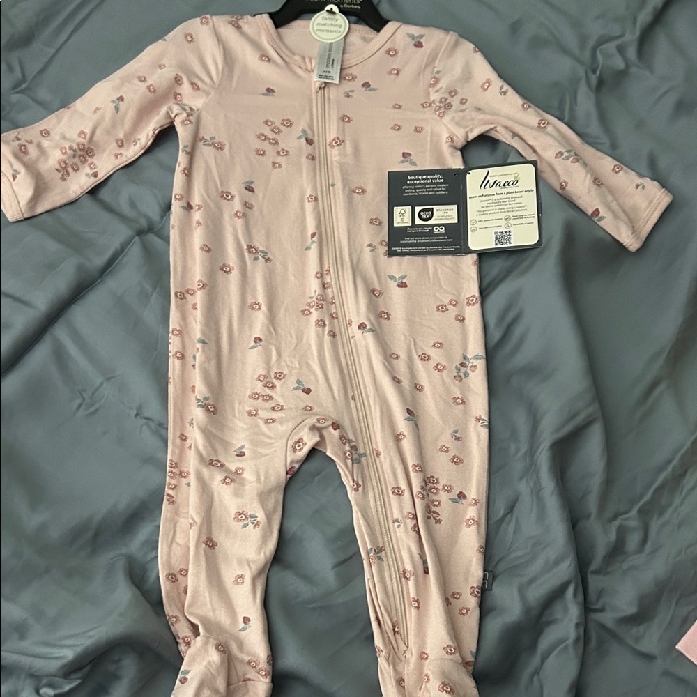 Gerber Pink Floral Footie